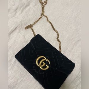 Black velvet Gucci purse